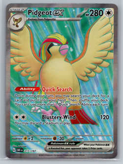 Pokemon TCG Scarlet & Violet Obsidian Flames Pidgeot ex 217/197 Ultra Rare NM - Image 1
