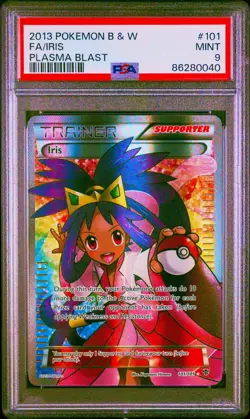 Iris (101 Full Art) 101/101 Plasma Blast Holo Pokemon 2013 PSA 9 - Image 1