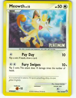 Meowth - Reverse Holo - 106/146 Legends Awakened - Pokemon TCG - 2008 - Image 1