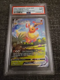 2021 POKEMON SWSH BLACK STAR PROMO #180 FULL ART/FLAREON VMAX PSA 9 - Image 1