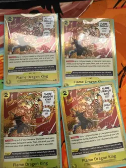 Flame Dragon King Playset - ST13-007 x4 - Starter Deck 13 - One Piece TCG - Image 1