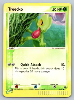 Pokemon Card EX Dragon Treecko 80/97 2003 Reverse Holo NM - Image 1