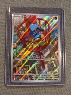 Pokemon TCG Riolu Black Star Promo #010 Full Art Holo Illustration Card - Image 1