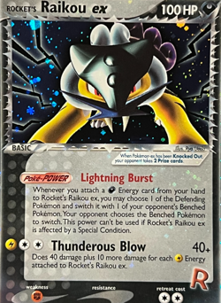 Rocket's Raikou ex 108/107-Secret Rare Holo- Pokemon 2005 Ex Deoxys -NM - Image 3