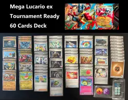 Pokemon TCG Mega Lucario ex & Lunatone Tournament Ready Deck Poke Pad included - Image 1