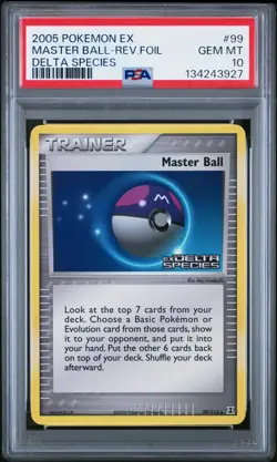 2005 Pokemon Ex Delta Species #99 Master Ball-Rev.Foil Delta Species PSA 10 - Image 1