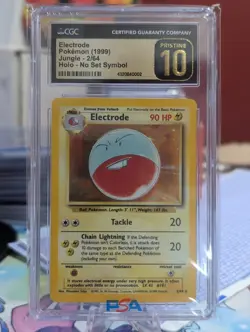 CGC Pristine 10 No Set Symbol ERROR Electrode #2 Holo Rare 1999 Pokemon Jungle - Image 1