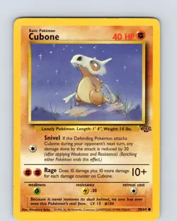 Pokemon TCG Cubone Jungle 50/64 Unlimited Common Card WOTC Played LP - Image 1