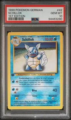 1999 POKEMON GERMAN 1ST ED #42 SCHILLOK PSA 10 - Image 1