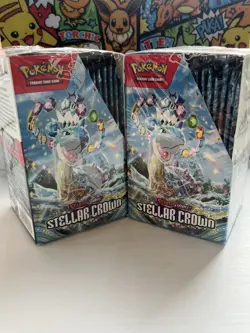 Pokemon TCG Stellar Crown Half Booster Box (18 Packs) - New & Sealed x2 - Image 3