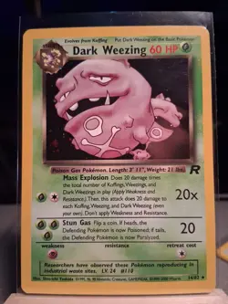 Pokemon TCG Dark Weezing 14/82 Base Set Holo Rare - Image 1
