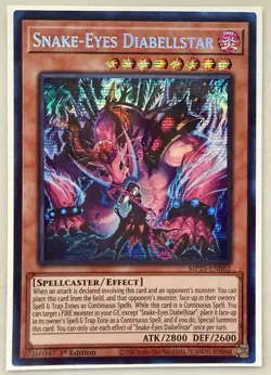 Yugioh Snake-Eyes Diabellstar MP25-EN062 Prismatic Secret Rare 1st Ed Near Mint - Image 1