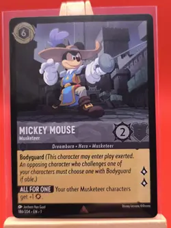 Mickey Mouse Musketeer 186/204 Foil Rare The First Chapter Disney Lorcana Card - Image 1