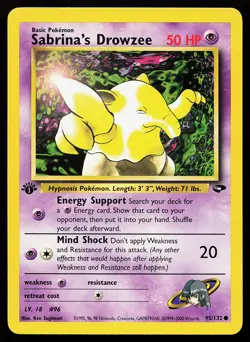 Sabrina's Drowzee 95/132 Common 1st Edition Gym Challenge Pokemon Card - Image 1