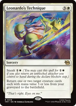 4x Leonardo's Technique- Teenage Mutant Ninja Turtles - MtG- NM - Image 1
