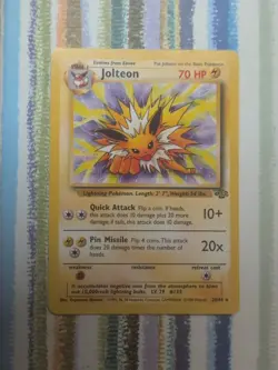Jolteon 20/64 Original Jungle Set Non-Holo Rare Pokemon Card WOTC 1999 MP - Image 1