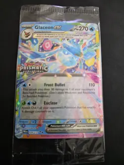 SEALED 2025 POKEMON GLACEON EX 26 SV PRISMATIC EVOLUTIONS STAMPED PROMO HOLO - Image 1
