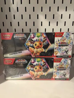 Lot Of 2 Pokemon Prismatic Evolutions Surprise Box+Booster Bundle Sams Club Set - Image 1