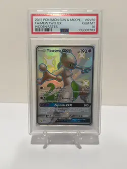 2019 POKEMON SUN & MOON HIDDEN FATES MEWTWO GX SV59/SV94 PSA 10 - Image 1
