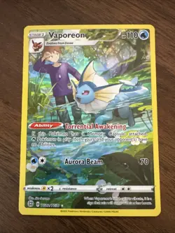 Pokemon Vaporeon TG02/TG30 Swsh09: Brilliant Stars Trainer Gallery Holo - Image 1