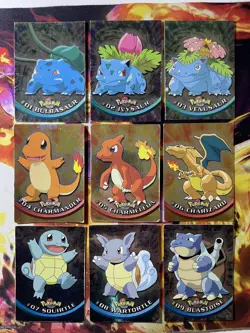 1999 Pokemon Topps Holo Base Set Trio Charizard Blastoise Venusaur Cards Blue - Image 1
