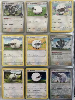Pokemon Card Species Set Lot - 9x Unique Cards / Wooloo Family - Image 1
