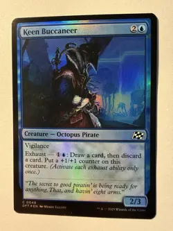 x1 Keen Buccaneer DFT Aetherdrift MTG 48 FOIL COMMON M/NM 1x - Image 1