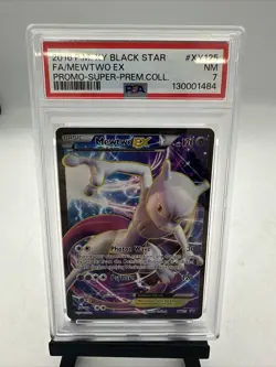 2016 POKEMON XY BLACK STAR PROMO SUPER-PREM COLL #XY125 FULL ART/MEWTWO EX PSA 7 - Image 1