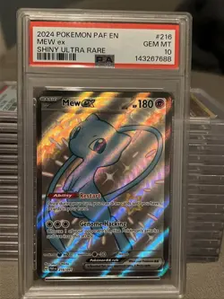 Pokemon TCG Mew EX 216/091 Paldean Fates Full Art Shiny Ultra Rare PSA 10 - Image 1