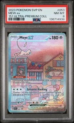 2023 POKEMON SVP EN-SV BLACK STAR PROMO 151 ULTRA-PREM COLL #053 MEW EX PSA 8 - Image 1
