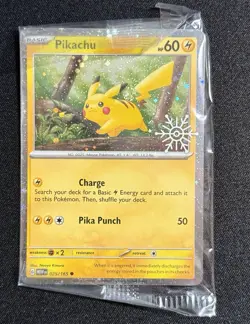 Pokemon TCG - Pikachu 025/165 Holiday Calendar 2025 Stamped Promo - Sealed/NM - Image 1