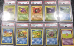 X37 1999 Pokemon Fossil 1st Edition PSA 9 Non Holo Slabs As Pictured/listed - Image 3
