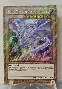 Blue-Eyes White Dragon MVP1-ENGV4 Secret Gold Rare Limited Edition Yugioh NM/M - Image 1