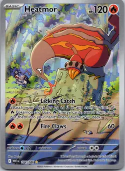 Heatmor 104/086 NM Pokemon Card TCG White Flare IR Illustration Rare - Image 1