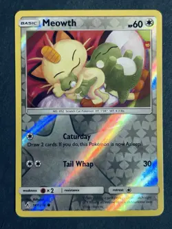 Meowth 147/214 Sm-Unbroken Bonds Reverse Holo Uncommon Pokemon Card NM - Image 2