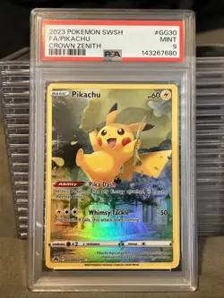 Pokemon TCG Crown Zenith Galarian Gallery Pikachu Card GG30/GG70 PSA 9 - Image 1
