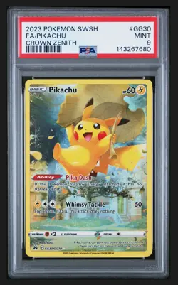 Pokemon TCG Crown Zenith Galarian Gallery Pikachu Card GG30/GG70 PSA 9 - Image 3