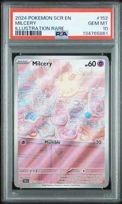 PSA 10 2024 Pokemon Scr Stellar Crown #152 Milcery Illustration Rare - Image 1