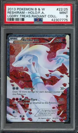 Pokemon Reshiram Holo 2013 B&W Legendary Treasures Radiant Collection #22 PSA 9 - Image 1