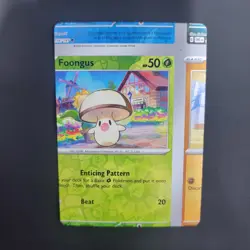Pokemon TCG NFC Error Miscut Foongus 009/197 Reverse Holo Obsidian Flames - Image 3