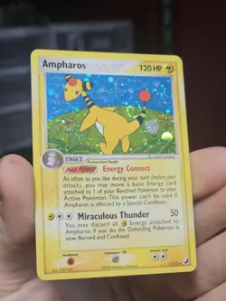 Pokemon TCG Ampharos Holo Rare 1/115 Moderately Played With Swirl!! - Image 1