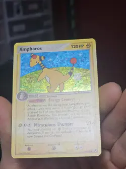 Pokemon TCG Ampharos Holo Rare 1/115 Moderately Played With Swirl!! - Image 3