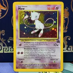 Pokemon 2000 WOTC Mew #9 Holo Black Star Promo English LP/NM SWIRL - Image 1