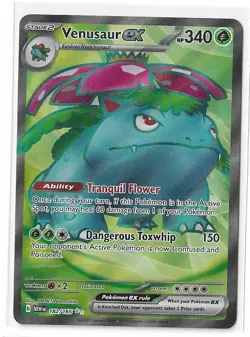 Venusaur ex 182/165 Pokemon 151 Full Art FA Scarlet & Violet Holo TCG Card NM - Image 1