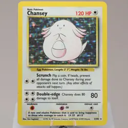 Pokemon TCG - Chansey 3/102 Base Set Holo Rare WOTC 1999 - LP - Image 2