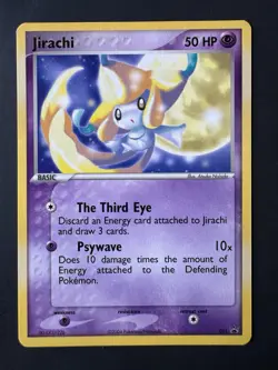 Vintage Pokemon Jirachi 021 Nintendo Promo Basic Psychic Regular TCG Card 2004 - Image 1