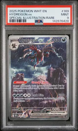 2025 POKEMON WHT EN-WHITE FLARE SPECIAL ILLUSTRATION RARE HYDREIGON EX PSA 9 - Image 1