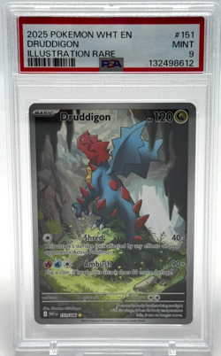 Druddigon Illustration Rare PSA 9 MINT (2025) Pokemon White Flare WHT 151/086 - Image 1