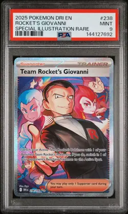 2025 POKEMON DRI SPECIAL ILLUSTRATION RARE #238 TEAM ROCKET'S GIOVANNI PSA 9 - Image 1