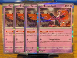 Pokemon TCG Twilight Masquerade Fezandipiti Holo Rare 096/167 x4 Playset - Image 1